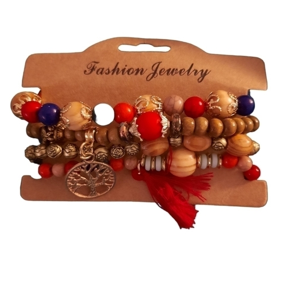 Boho 4 Strand Beaded Braclet Tree of Life - Picture 2 of 5